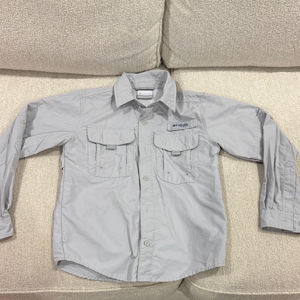 Columbia Light Gray Long Sleeve Shirt